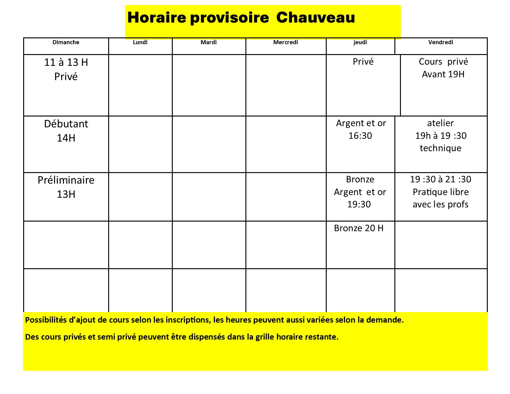 horaire chauveau2025